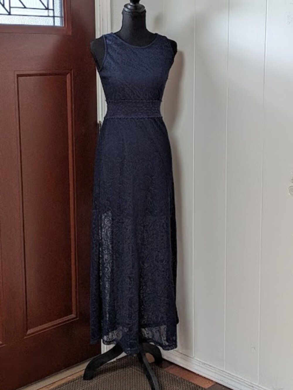 Rue 21 Junior Size Medium Navy Lace Maxi Dress